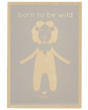 Felicitare din lemn pentru bebelusi Bam Bam - Born to be wild -1