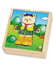 Puzzle din lemn pentru îmbrăcat Viga - Urs -1