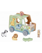 Sortator de lemn  Tooky Toy - Jeep, Animal -1