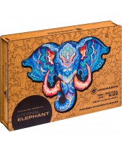 Puzzle din lemn Unidragon din 700 de piese - Elefant (marimea RS) -1
