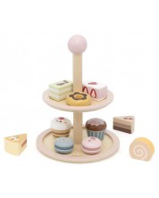 Jucărie din lemn Viga Toys PolarB – Stand cu două niveluri pentru prăjituri