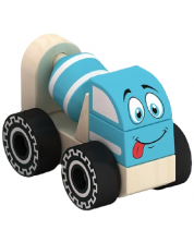 Jucărie de asamblare din lemn Acool Toy - Camion de beton, 3 piese -1