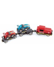 Transportor auto din lemn Hape - Transportor auto, 5 piese - imagine 1