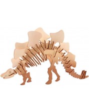 Puzzle 3D din lemn Johntoy - Dinozauri, 4 tipuri