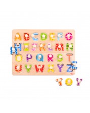 Tablă educațională din lemn Tooky Toy - Alfabet