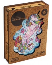 Puzzle din lemn Unidragon din 195 de piese - Unicorn (marimea M) -1