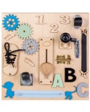 Jucărie de lemn Montessori Moni Toys - Cu cățel albastru -1