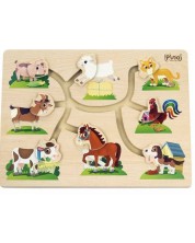 Puzzle-maze din lemn Pino - Animale de companie -1