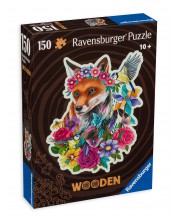 Puzzle din lemn Ravensburger cu 150 de piese - Vulpea colorată