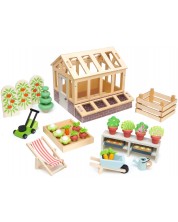 Set de joacă din lemn Tender Leaf Toys - Seră și grădină
