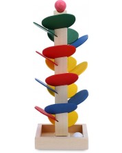 Jucărie din lemn Smart Baby - Turn cu bile care cad -1