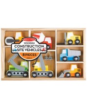 Jucării din lemn Melissa & Doug - Masini de constructii, 7 buc -1