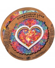 Puzzle din lemn Unidragon de 200 de piese - Mandala Conscious Love (dimensiune M)