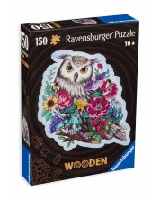 Puzzle din lemn Ravensburger din 150 de piese - Misterioasa bufniță -1