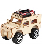Acool Toy - jeep din lemn DIY, cu baterii -1