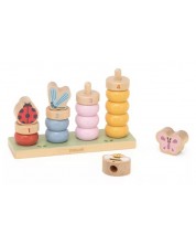 Joc din lemn pentru înșirat Viga Toys PolarB – Grădină colorată cu numere