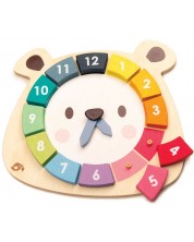 Jucărie din lemn Tender Leaf Toys - Ceas cu Ursuleț educativ -1