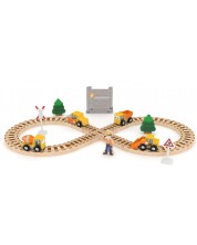 Set feroviar din lemn J′adore – Mașini de constru