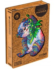 Puzzle din lemn Unidragon din 215 de piese - Panda dragalasa (Marimea M) -1