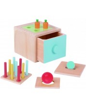 Cub de lemn 4 în 1 Tooky Toy - Montessori -1