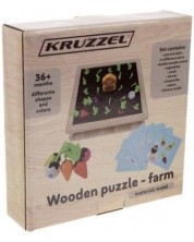 Puzzle din lemn  Kruzzel - fermă, 132 piese -1