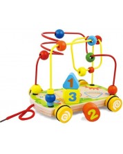 Jucărie din lemn Acool Toy - Labirint cu mărgele pe roți, Montessori -1