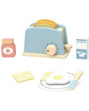 Set din lemn pentru prăjitor de pâine Hi Pando - HP058, 10 piese - imagine 1