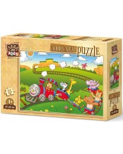 Puzzle din lemn Art Puzzle de 25 piese - Trenut cu animale