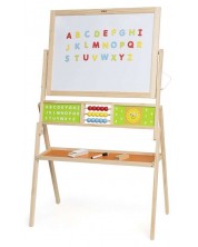 Tablă magnetică din lemn Viga Toys – Cu suport, abac, litere și ceas