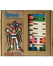Set de construit din lemn Luco - 42 piese colorate -1
