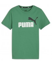 Tricou pentru copii Puma - Essentials+ Two-Tone Logo , verde -1