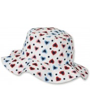 Pălărie de vară pentru copii Sterntaler - inimioare, 55 cm, 4-7 ani, albă -1