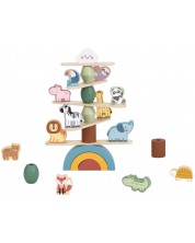 Joc de lemn pentru copii Tooky Toy - Animals, pentru echilibru -1