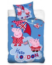 Set lenjerie de pat pentru copii Sonne - Peppa Pig London, 2 piese
