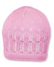 Pălărie pentru copii din bumbac tricotat Sterntaler - 45 cm, 6-9 luni, roz