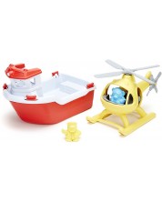 Jucarie pentru copii Green Toys - Barca de salvare si elicopter -1