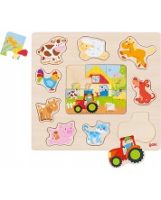 Puzzle pentru copii Goki - Animale de fermă -1