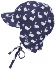 Pălărie de vară pentru copii cu viziera și protecție UV 50+ Sterntaler - Cu balene, 45 cm, 6-9 luni -1