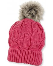 Pălărie tricotată pentru copii cu ciucuri Sterntaler - 53 cm, 2-4 ani, roz -1