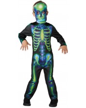 Costum de carnaval pentru copii Rubies - Neon Skeleton, mărimea S