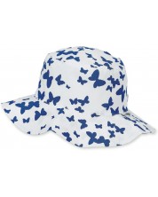 Pălărie de vară pentru copii cu protecție UV 30+ Sterntaler - Fluturi, 51 cm, 18-24 luni, albă