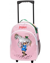 Ghiozdan cu roți Pippi - Pippi și calul preferat, roz
