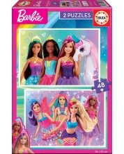 Puzzle Educa din 2 x 48 de piese - Barbie