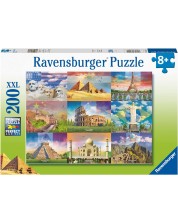 Puzzle pentru copii Ravensburger din  200 XXL piese - Repere mondiale -1