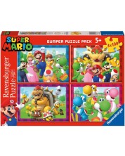 Puzzle pentru copii  Ravensburger din  4 x 100 piese - Super Mario