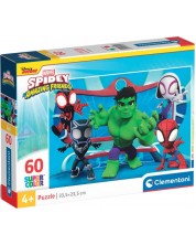 Puzzle pentru copii Clementoni din 60 piese - Spidey și prietenii săi minunați -1