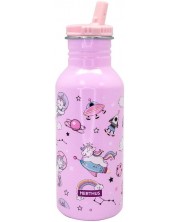Sticlă pentru copii cu pai Nerthus - Unicorni, 500 ml -1