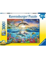 Puzzle pentru copii Ravensburger  din 300 XXL piese - Paradisul delfinilor -1