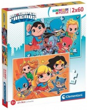 Puzzle pentru copii Clementoni din 2 x 60 de piece - DC Comics: Super Friends