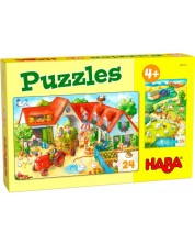 Puzzle pentru copii Haba - Ferma, 2 buc. -1